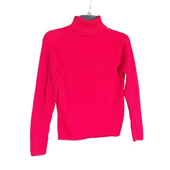 Talbots Petites 100% Cotton Red Turtleneck Size Small - Picture 3 of 6
